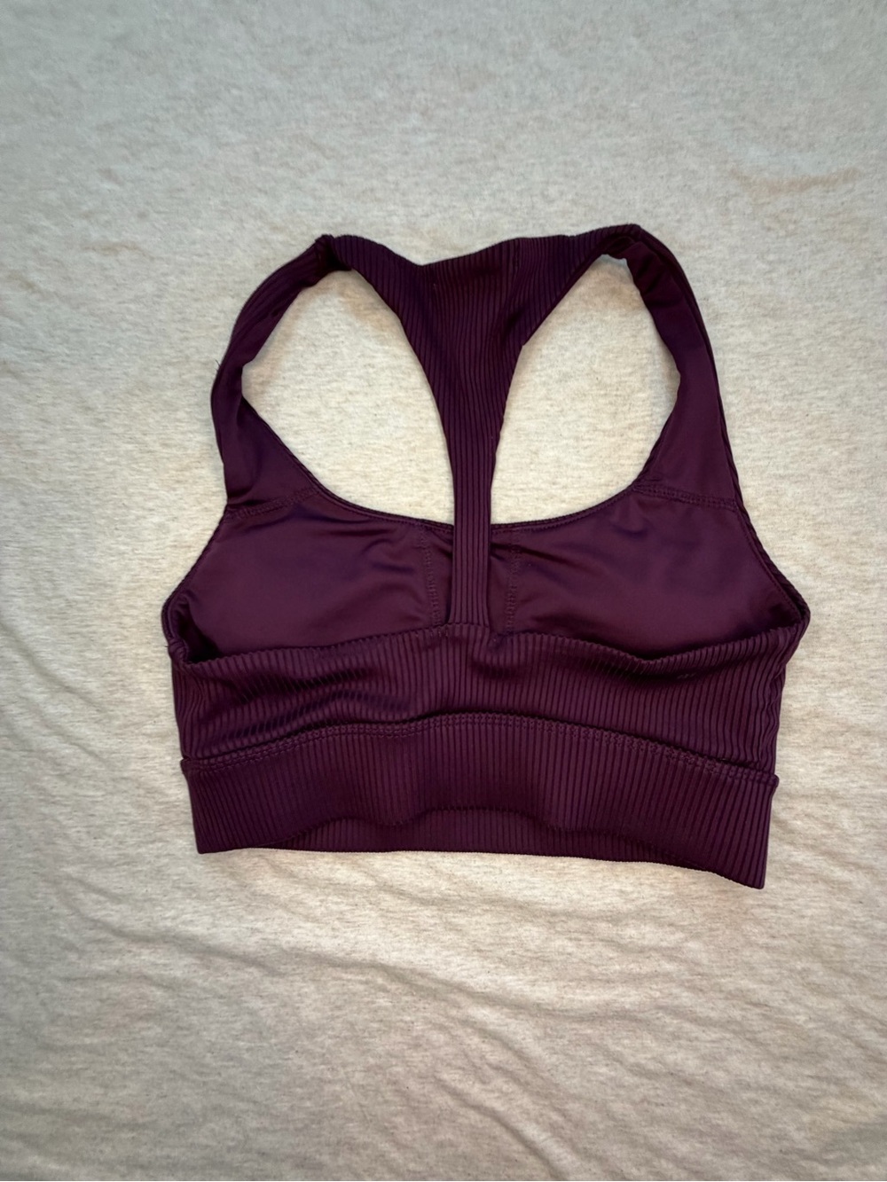 Forever 21 Deep Plum Ribbed Racerback Sports Bra - Picture 2 of 2